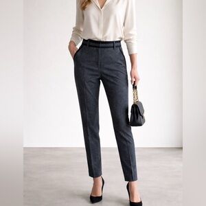 THE FOLD Tailored Herringbone Trousers – UK 8 / US 4 – Wool Silk Blend
